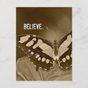 Postal Palabra inspiradora: Creer con mariposa