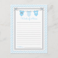 Palabras Baby Shower de consejos azul-gris