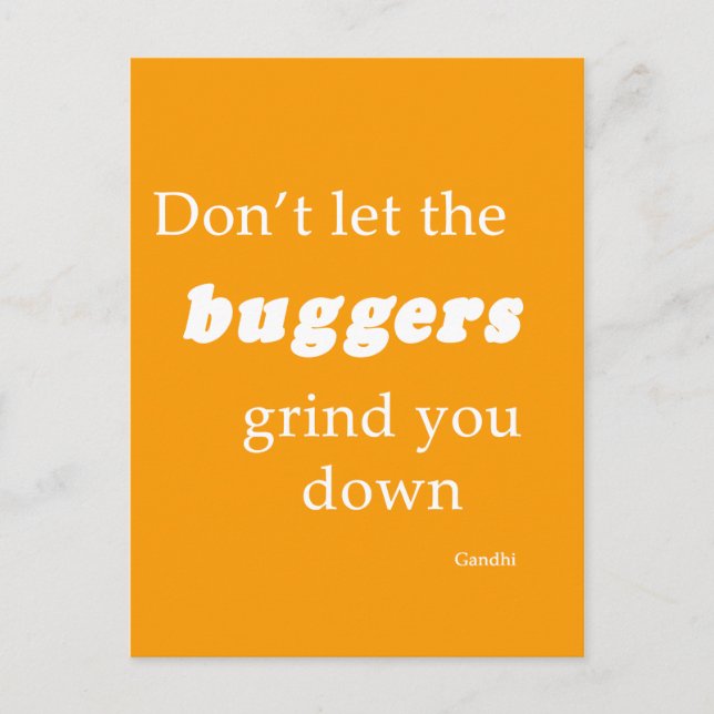 Postal Palabras de aliento cuando los tiempos son malos - (Anverso)