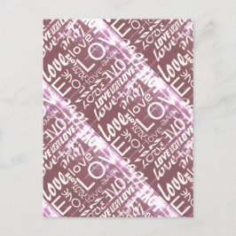 Postal Palabras de amor clásicas brillantes en blanco y r