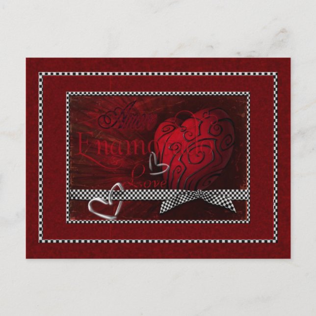 Postal Palabras de amor Corazos Rojos (Anverso)