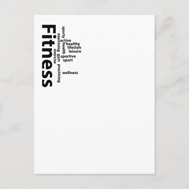 Postal Palabras de fitness (Anverso)