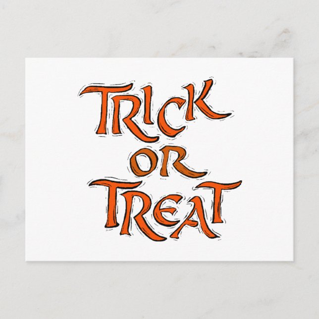 Postal Palabras de Halloween Trick o Treat (Anverso)