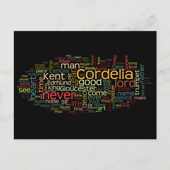 Postal Palabras de King Lear para la graduación de los fa (Anverso)
