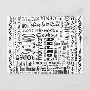 Postal Palabras de moda de Arizona