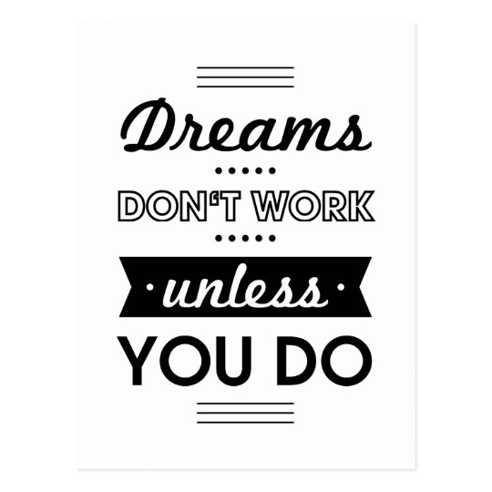 Postal Palabras de motivación sobre sueños y trabajo