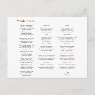 Postal Palabras en lugar de poema