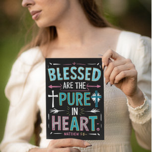 Postal Palabras Iluminadoras en Medio de una Cruz