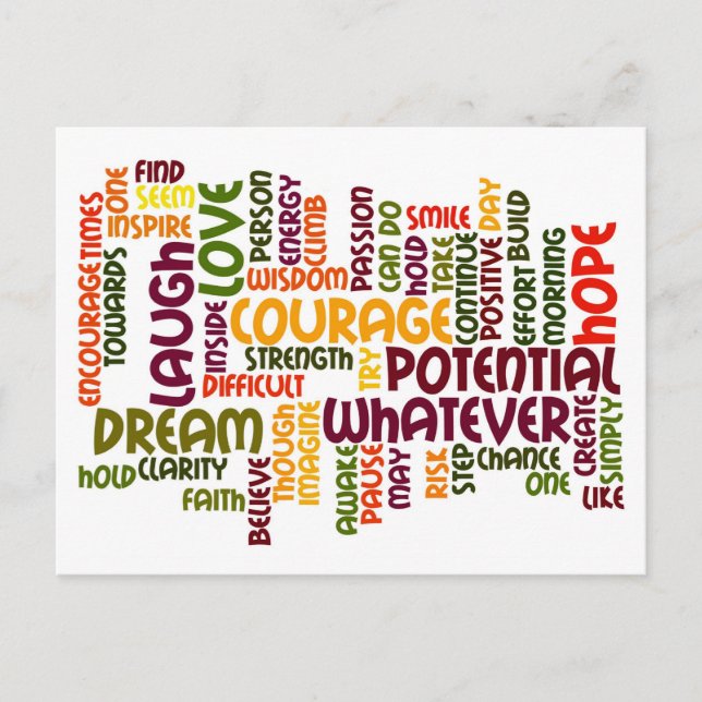 Postal Palabras motivacionales #1 Positividad (Anverso)