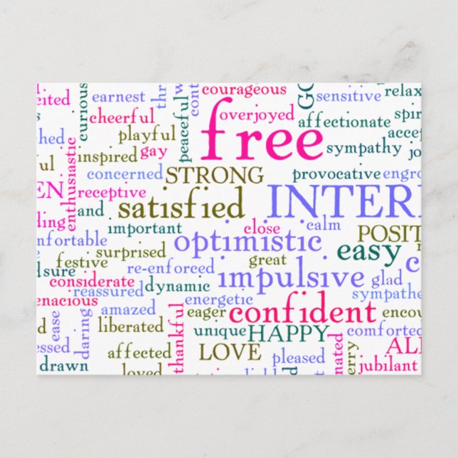 Postal Palabras Motivadoras inspiradoras (Anverso)