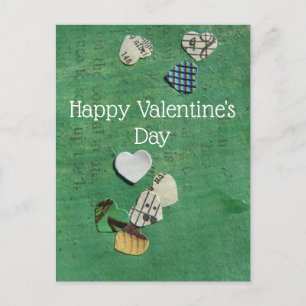 Postal Palabras y corazones Resumen de Collage, El día de