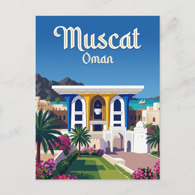 Postal Palacio Al Alam Omán (Anverso)