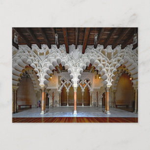 Postal Palacio Aljafería. Vista interior.