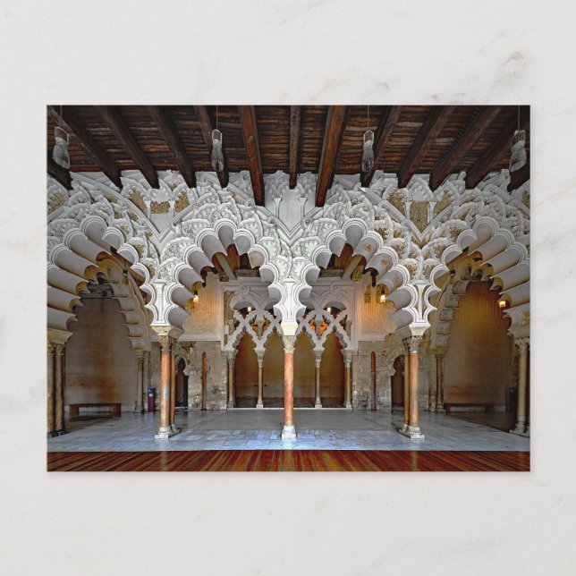 Postal Palacio Aljafería. Vista interior. (Anverso)