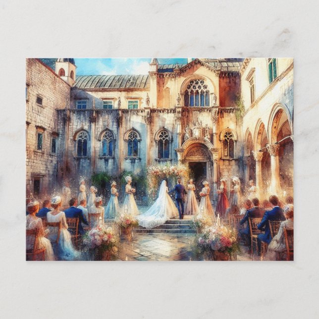 Postal Palacio boda Sponza de Dubrovnik Croacia (Anverso)