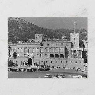 Postal Palacio cuadrado del Principado de Mónaco vintage