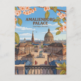 Postal Palacio de Amalienborg Residencia Real Copenhague
