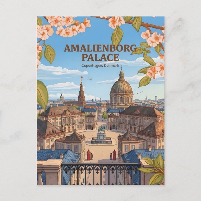 Postal Palacio de Amalienborg Residencia Real Copenhague (Anverso)