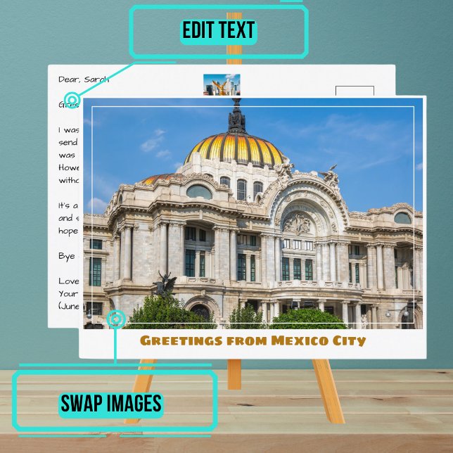 Postal Palacio de Bellas Artes de la Ciudad de México (Enjoy our customizable postcard)