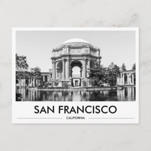 Postal Palacio de Bellas Artes de San Francisco Blanco y 