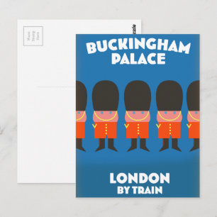 Postal Palacio de Buckingham Londres en tren