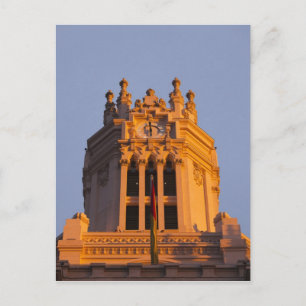 Postal Palacio de Comunicaciones, detalle de la torre, pu