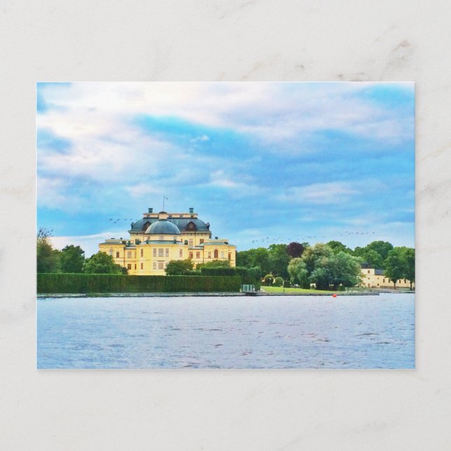 Postal Palacio de Drottningholm en Suecia (Anverso)