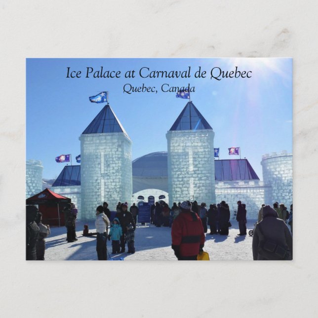 Postal Palacio de hielo en el Carnaval de Quebec, Canadá (Anverso)