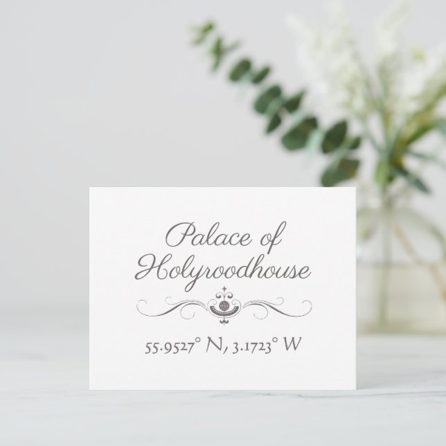 Postal Palacio de Holyroodhouse Latitud Longitud (Anverso de pie)