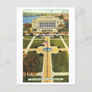 Postal Palacio de Justicia y Plaza en Cedar Rapids, Iowa,