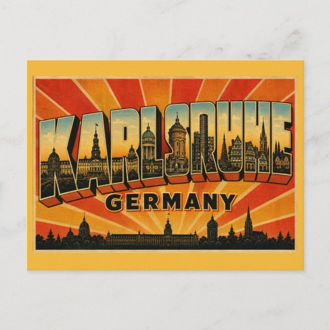 Postal Palacio de Karlsruhe Alemania (Anverso)