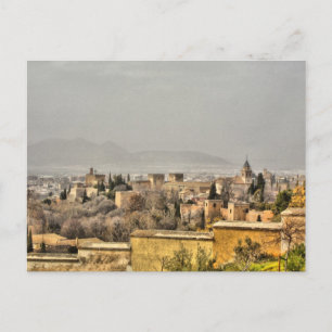 Postal Palacio de la Alhambra, Granada, España