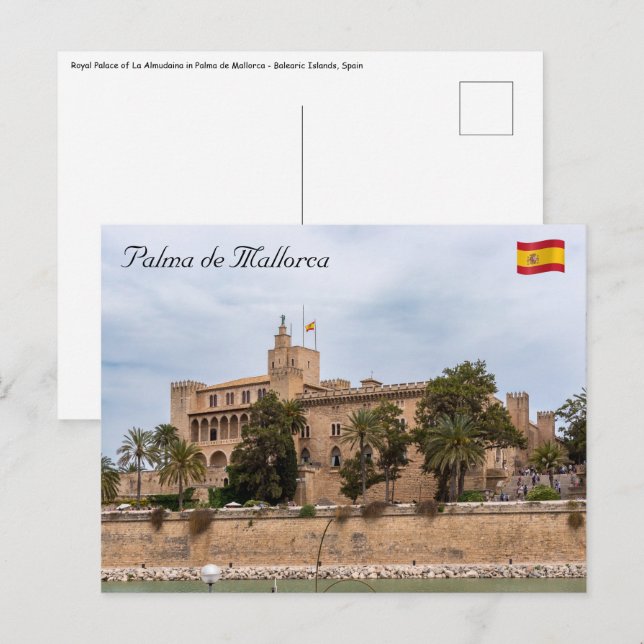 Postal Palacio de la Almudaina en Palma de Mallorca (Anverso / Reverso)