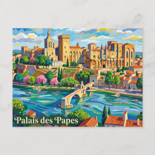 Postal Palacio de los Papas Francia