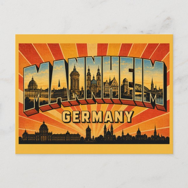 Postal Palacio de Mannheim Alemania (Anverso)
