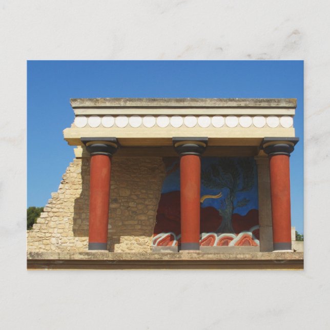 Postal Palacio de Minoan de Knossos (Anverso)