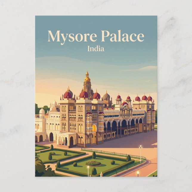 Postal Palacio de Mysore India (Anverso)