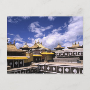 Postal Palacio de Potala en el interior con torres en la