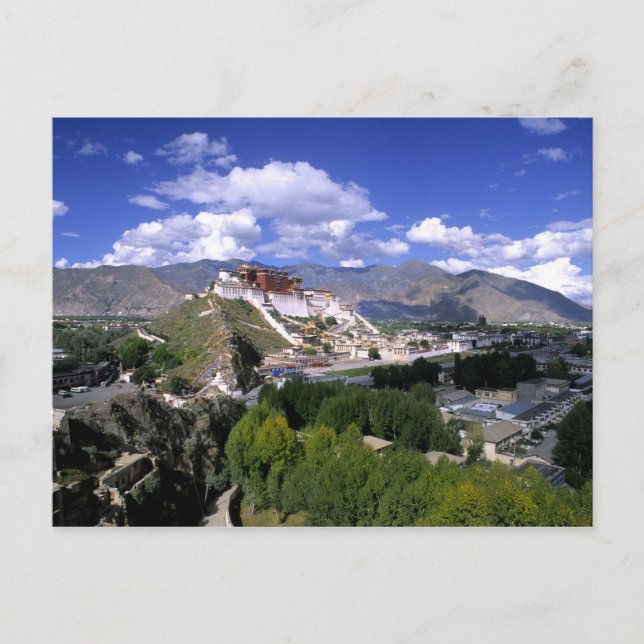 Postal Palacio de Potala en la cordillera desde aher (Anverso)