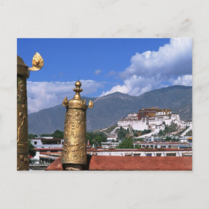Postal Palacio de Potala en Lhasa, Tíbet tomado desde