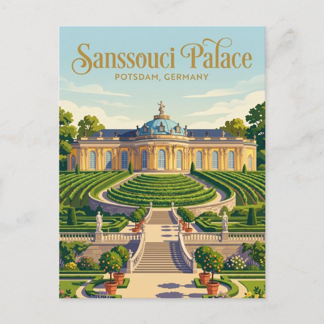 Postal Palacio de Sanssouci Alemania (Anverso)