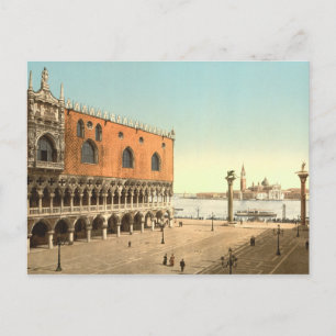 Postal Palacio del Doge y la Piazzetta, Venecia, Italia