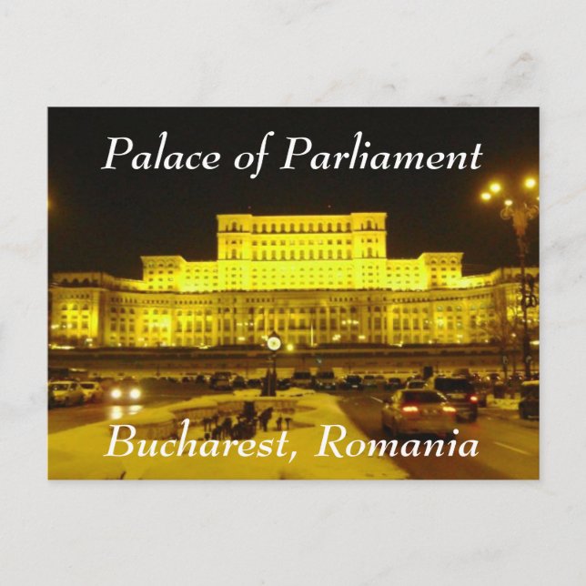 Postal Palacio del Parlamento, Bucarest, Rumania (Anverso)