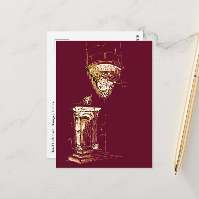 Postal Palacio del Renacimiento, Bourges, Francia Postcar (Anverso/Reverso In Situ)