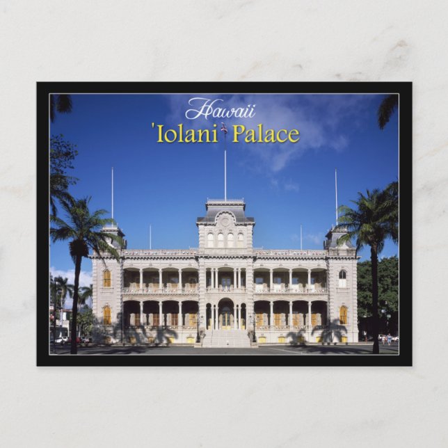 Postal Palacio Iolani en Honolulu, Hawaii (Anverso)