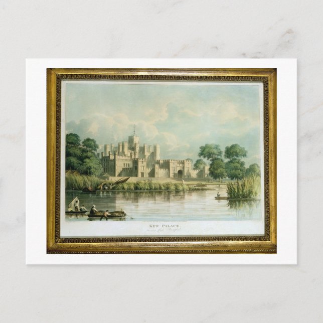 Postal Palacio Kew visto desde Brentford, grabado por Tho (Anverso)