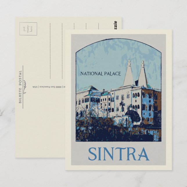 Postal Palacio Nacional de Sintra Portugal (Anverso / Reverso)