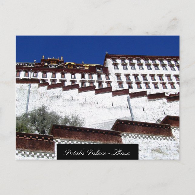 Postal Palacio Potala, arquitectura Lhasa, Tíbet budista (Anverso)