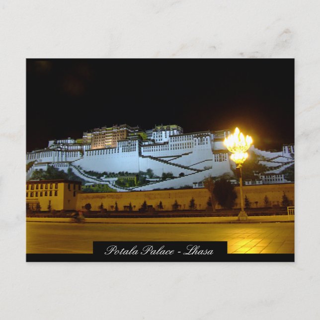 Postal Palacio Potala, Lhasa, Castillo Budista, Tíbet (Anverso)