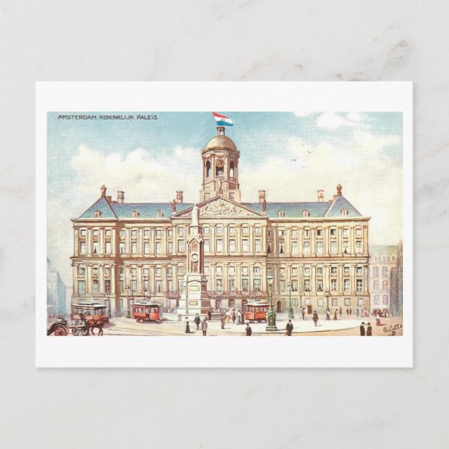 Postal Palacio Real Antiguo, Ámsterdam (Anverso)